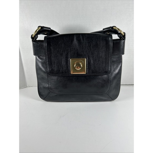 banana republic Black Leather Vintage Handbag Purse - Picture 1 of 8